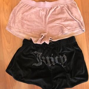 2 pair of juicy couture shorts with bling on back size medium